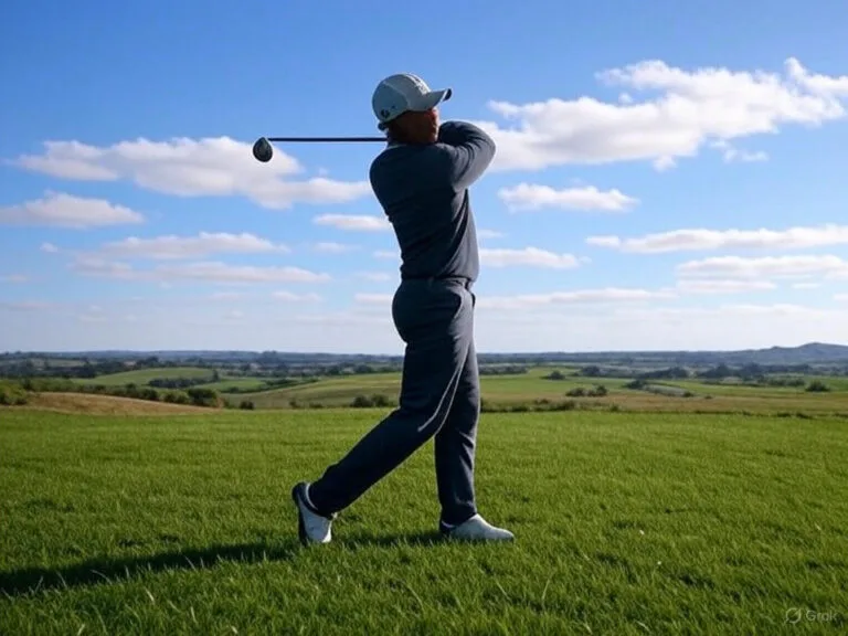 Golfer playing on a course in Northern Ireland