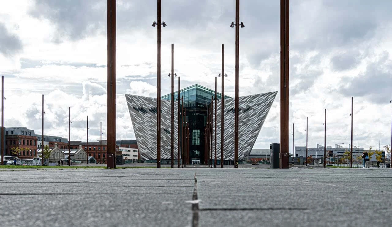 Titanic Belfast beside the historic shipyard slipways