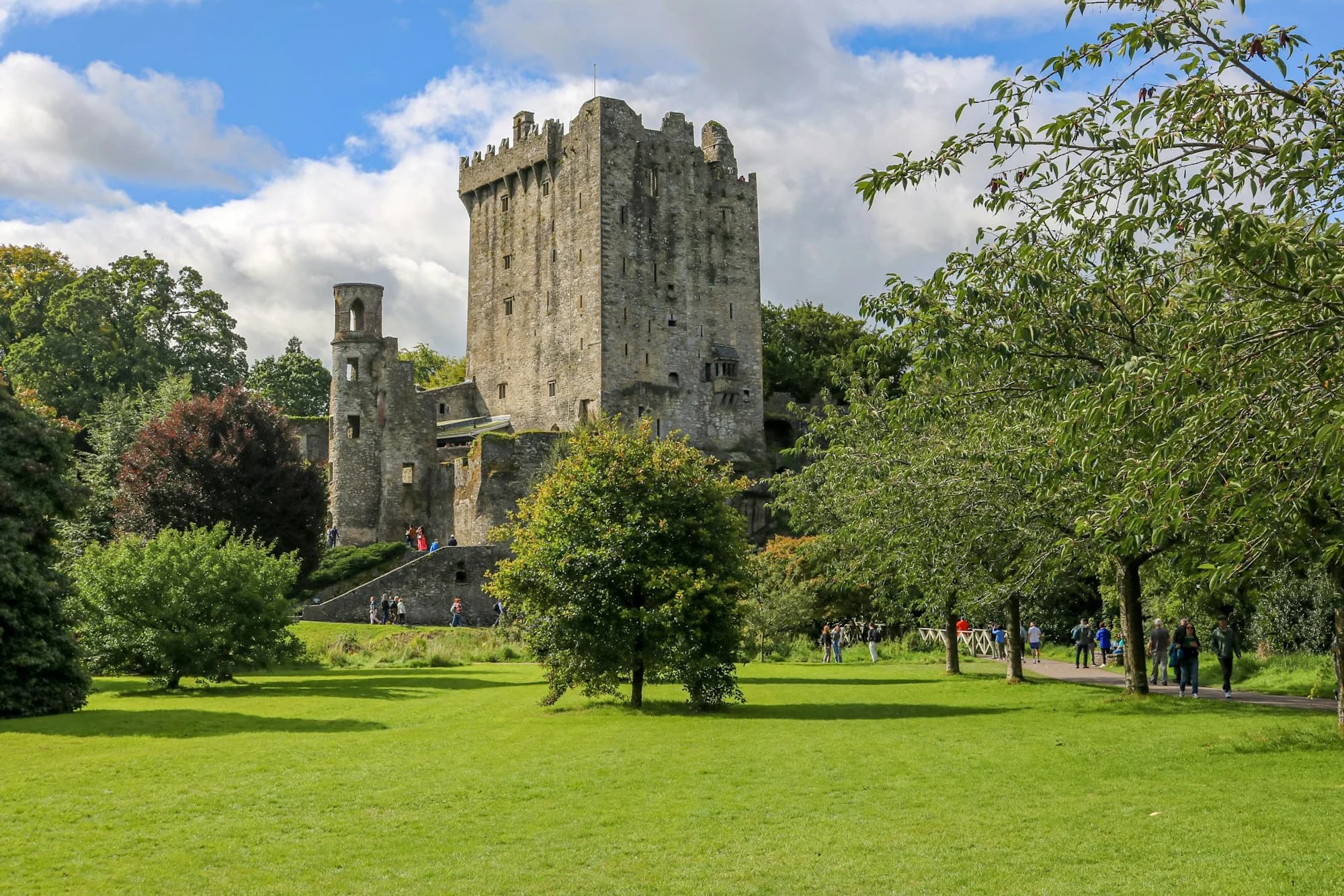 Blarney Castle surrounded by green woodland in County Cork
