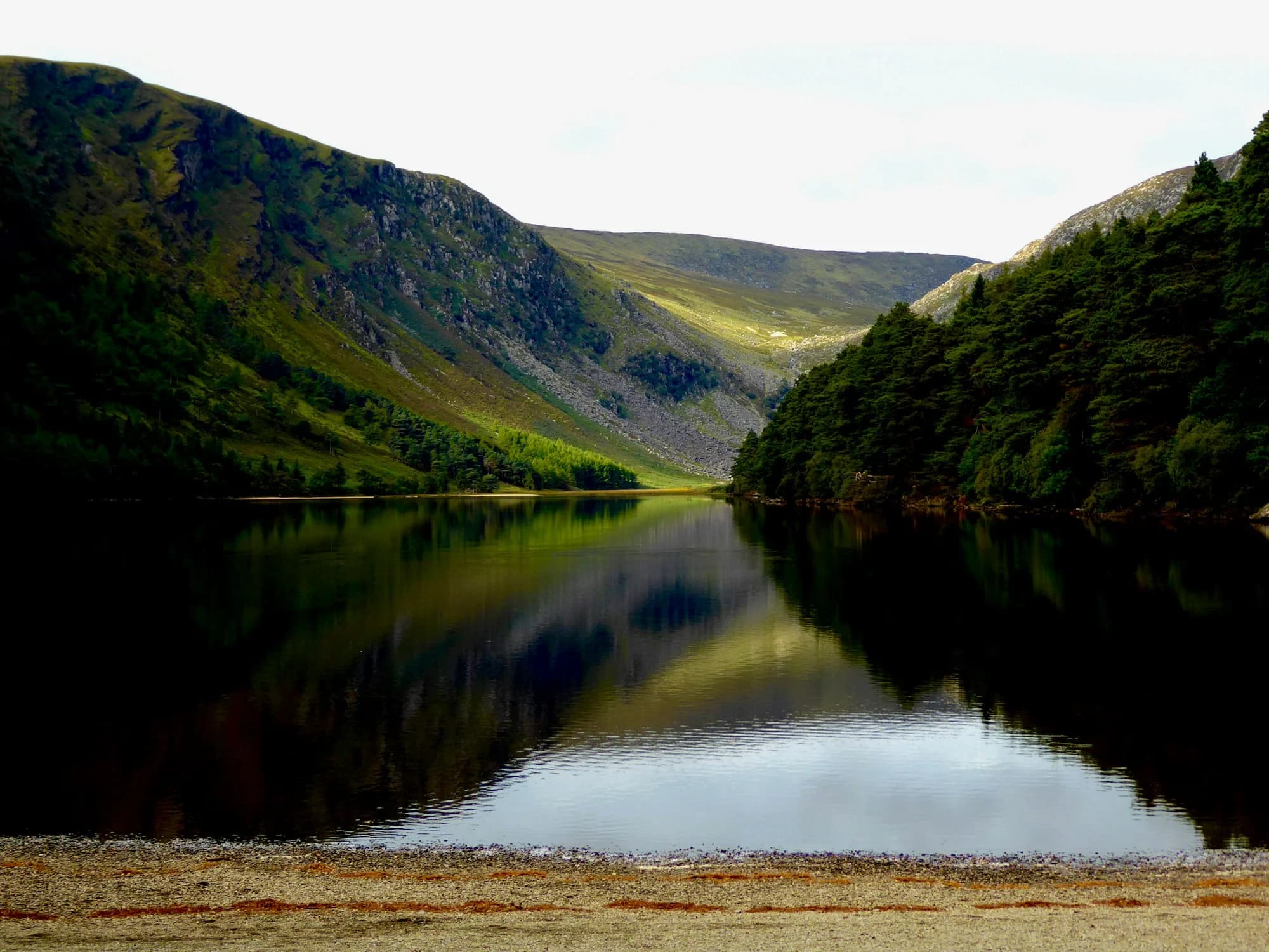 Glendalough Upper Lake surrounded by the Wicklow Mountains