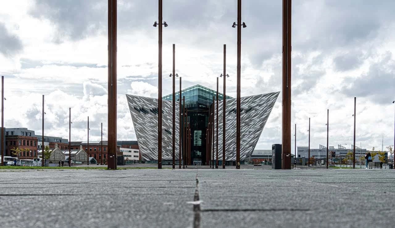 Titanic Belfast beside the historic shipyard slipways